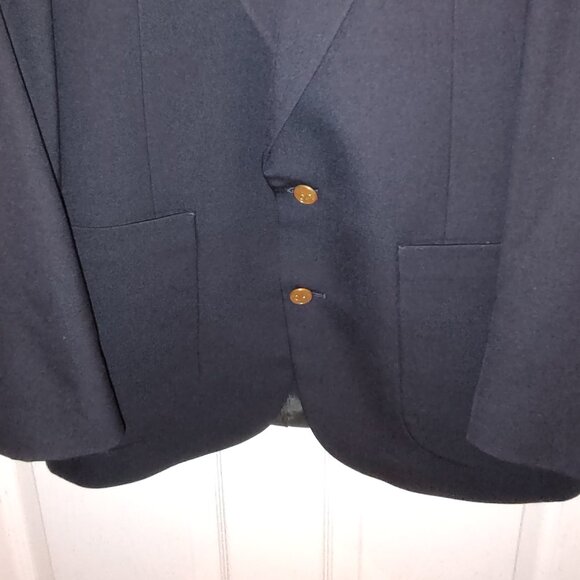 DANIEL HECHTER SPORT COAT BLAZER 100%WOOL GABARDINE NAVY 2-BUTTON 2-VENT SZ 40S - Picture 10 of 11